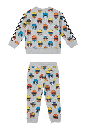 Racer-Print Tracksuit Set